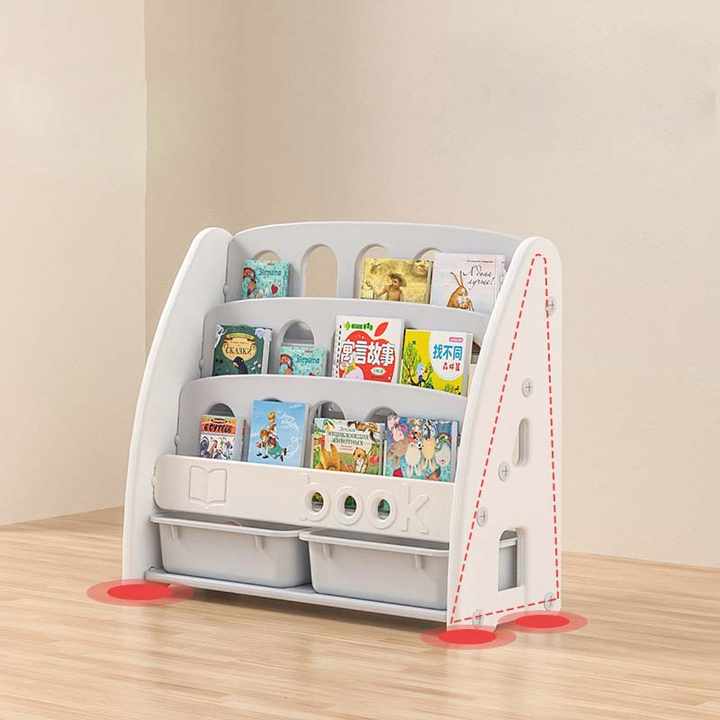 Kids Bookshelf Display Stand, Multi -Layer Bookcase with Storage Bins for Children Room Kids Bookshelf Display Stand, Multi -Layer Bookcase with Storage Bins for Children Room