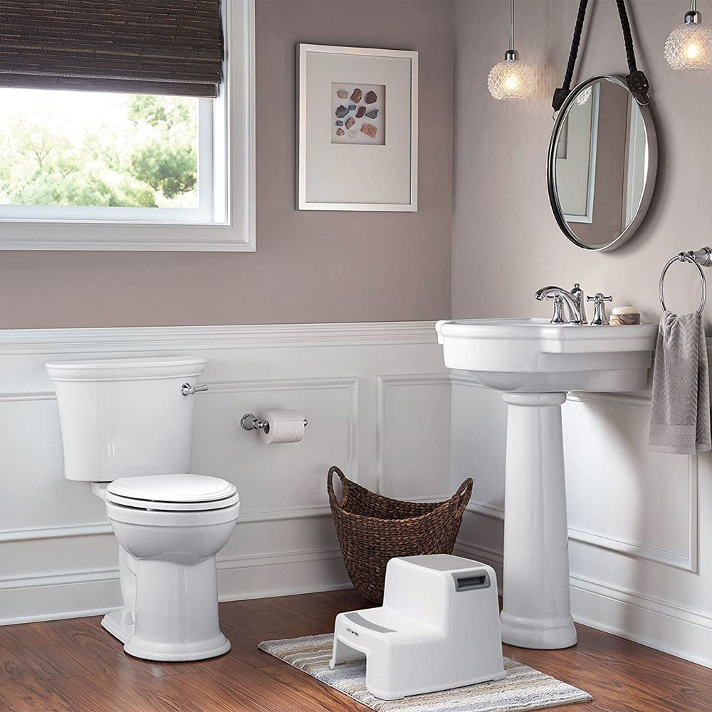 A Kids Step Stool is Placed at Washroom.