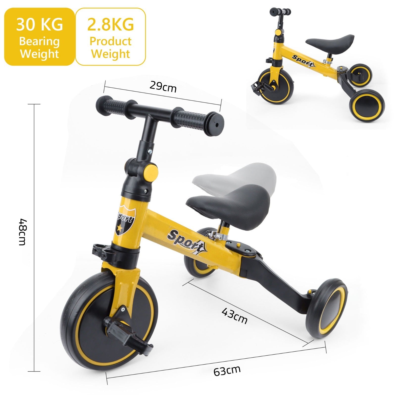 Size Of Kids Tricycle.