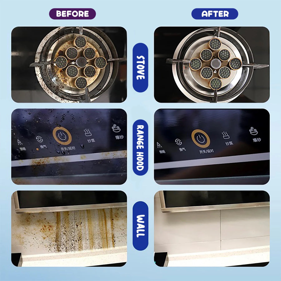 Before and After Usage of Kitchen Cleaning Wet Wipes.
