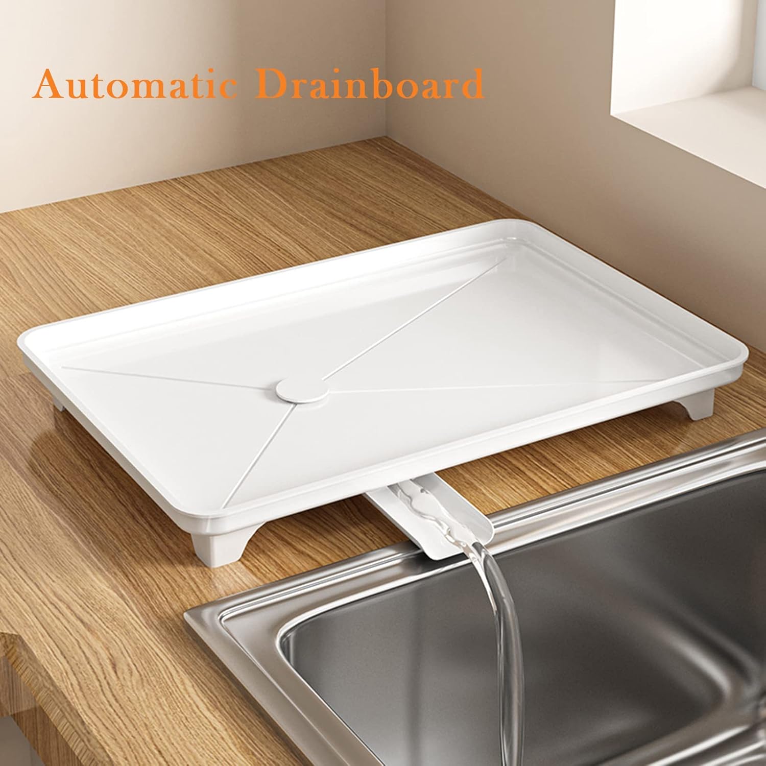 Drainboard Of Kitchen Dish Drying Organizer Rack.