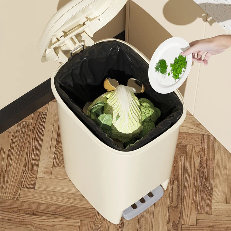 Kitchen Garbage Basket With Lid, Large Capacity Trash Can, Household Dustbin With Pedal Kitchen Garbage Basket With Lid, Large Capacity Trash Can, Household Dustbin With Pedal