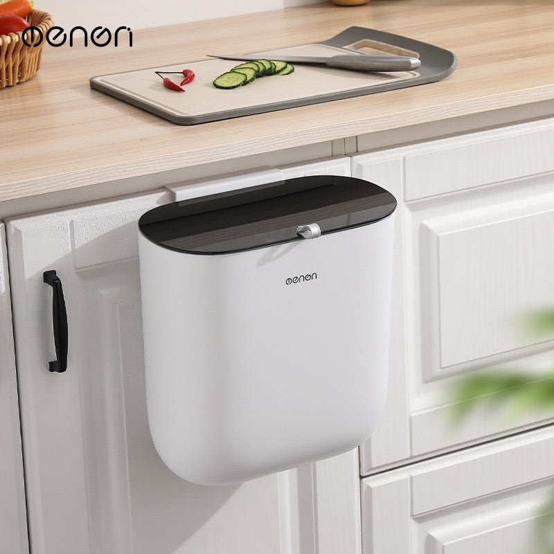 Kitchen Garbage Bin, Cabinet Door Hanging Trash Can With Lid