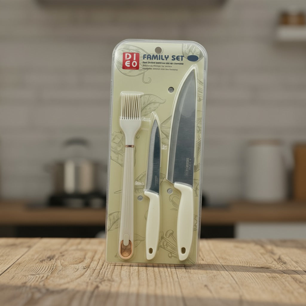 Stainless Steel Kitchen Knife Set with Silicone Brush, Kitchen Cooking Tools Set Stainless Steel Kitchen Knife Set with Silicone Brush, Kitchen Cooking Tools Set