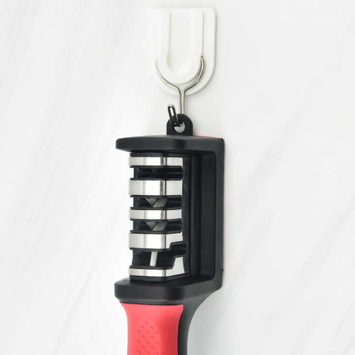 Kitchen Knife Sharpener is Placed in a Hook.