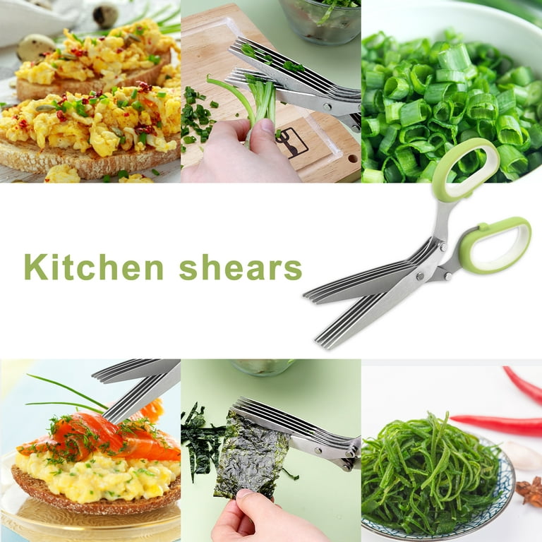 Kitchen Scissor, Stainless Steel 5 Blade Kitchen Gadget, Multi-layer Herb Scissors Kitchen Scissor, Stainless Steel 5 Blade Kitchen Gadget, Multi-layer Herb Scissors