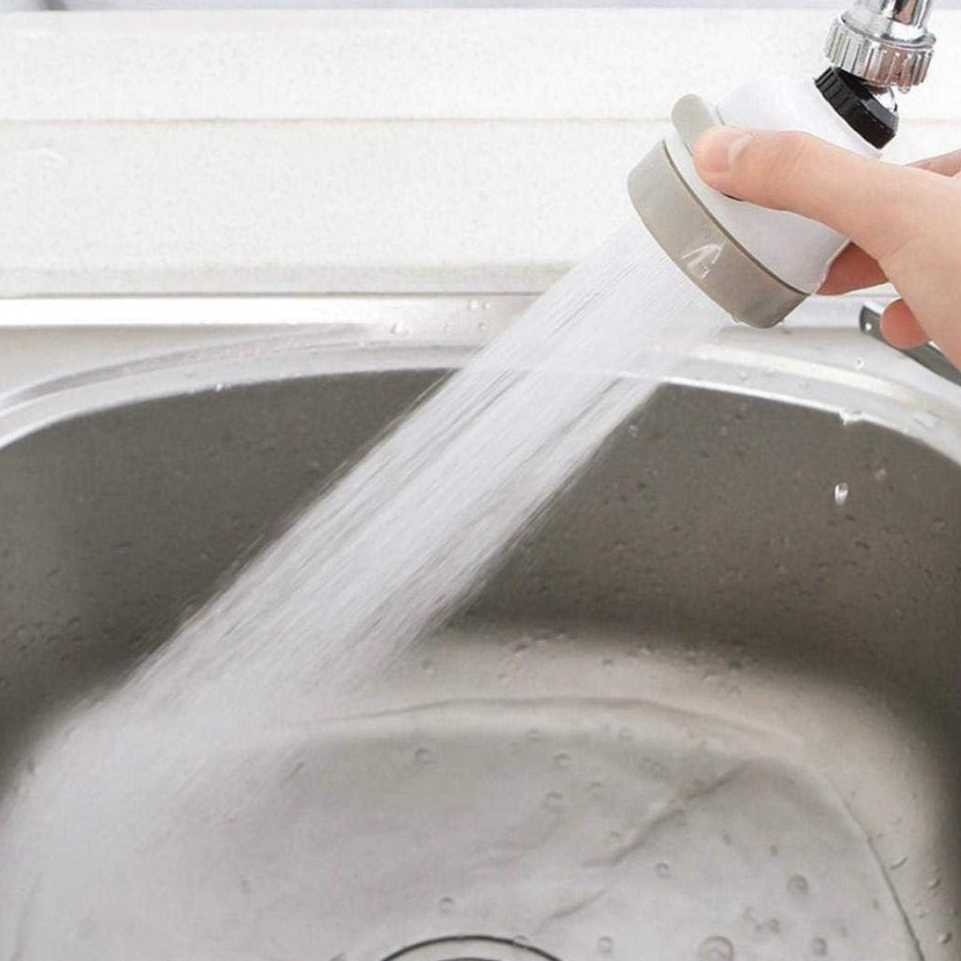 A Person is Cleaning Sink Using Kitchen Shower Faucet Tap Head.