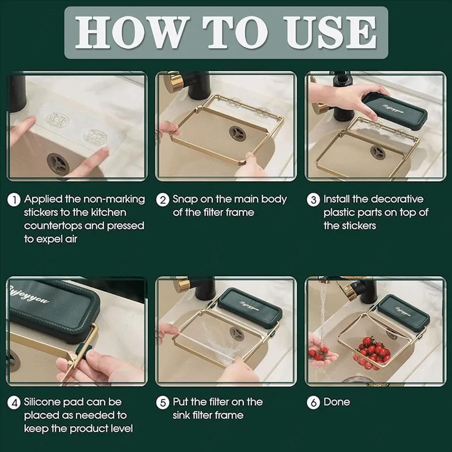 A Person is Fixing Kitchen Sink Corner Filter Drainer Strainer Rack.