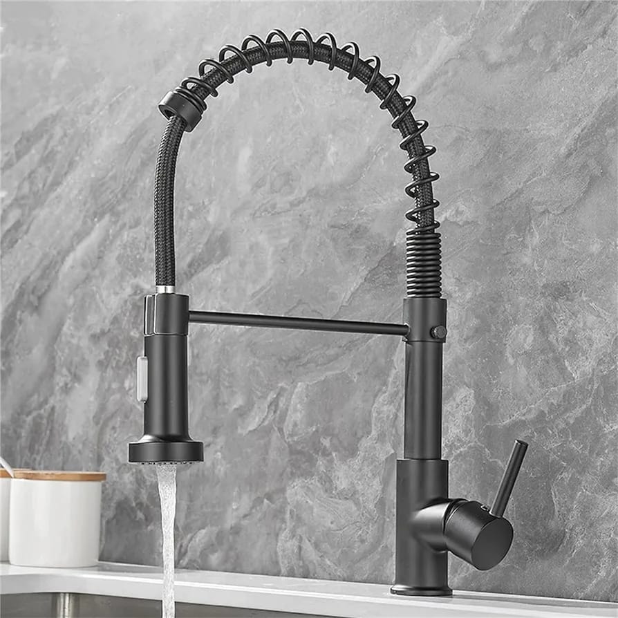 Black 360° Rotation Hot and Cold Kitchen Sink Mixer Tap.