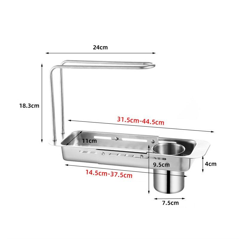 Size Of Kitchen Sink Organizer Storage Drain Rack.