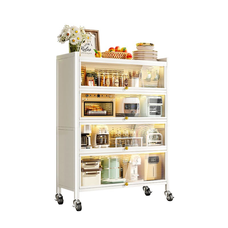 Multi-layer Kitchen Storage Cabinet with some items in it