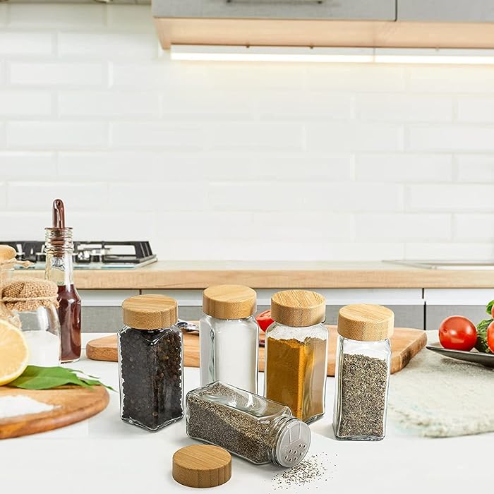 Kitchen Storage Containers, Glass Spice Jars, 12 Pcs Seasoning Bottles Canisters Kitchen Storage Containers, Glass Spice Jars, 12 Pcs Seasoning Bottles Canisters