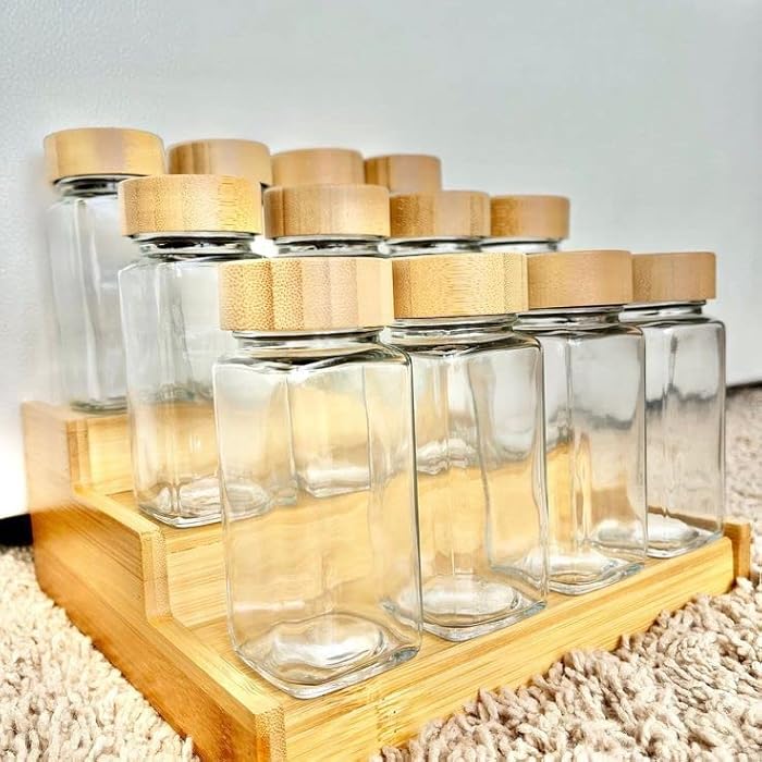 Kitchen Storage Containers, Glass Spice Jars, 12 Pcs Seasoning Bottles Canisters Kitchen Storage Containers, Glass Spice Jars, 12 Pcs Seasoning Bottles Canisters