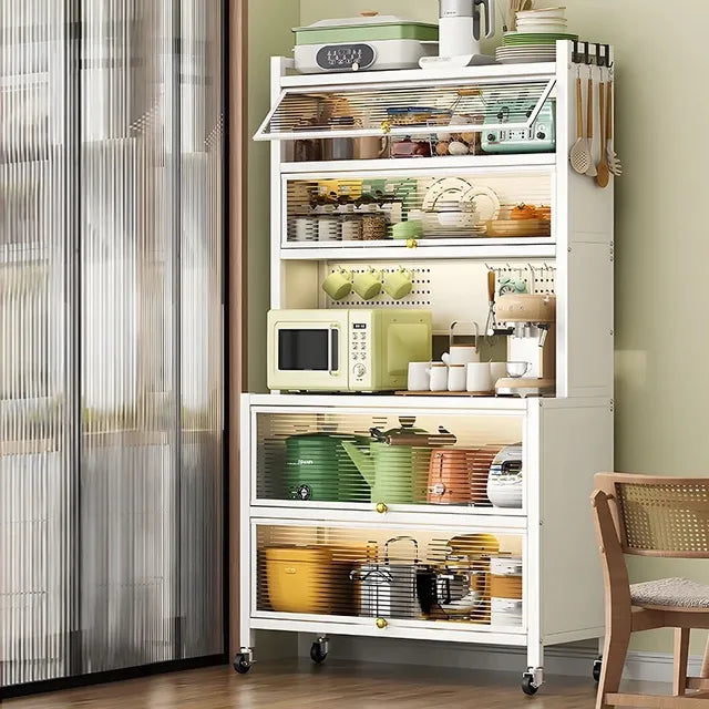 Kitchen Storage Pantry Cabinet  With Kitchen Items.