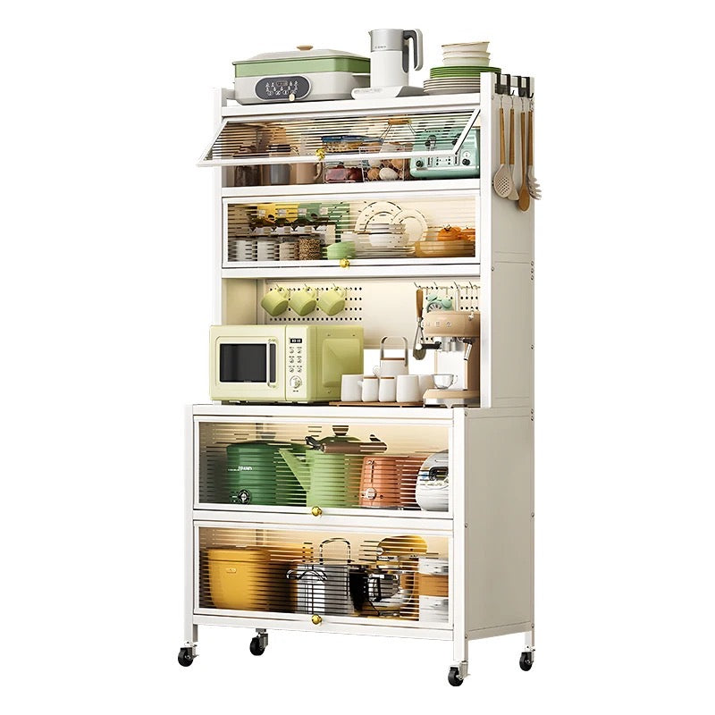 Kitchen Storage Pantry Cabinet  With Kitchen Items.