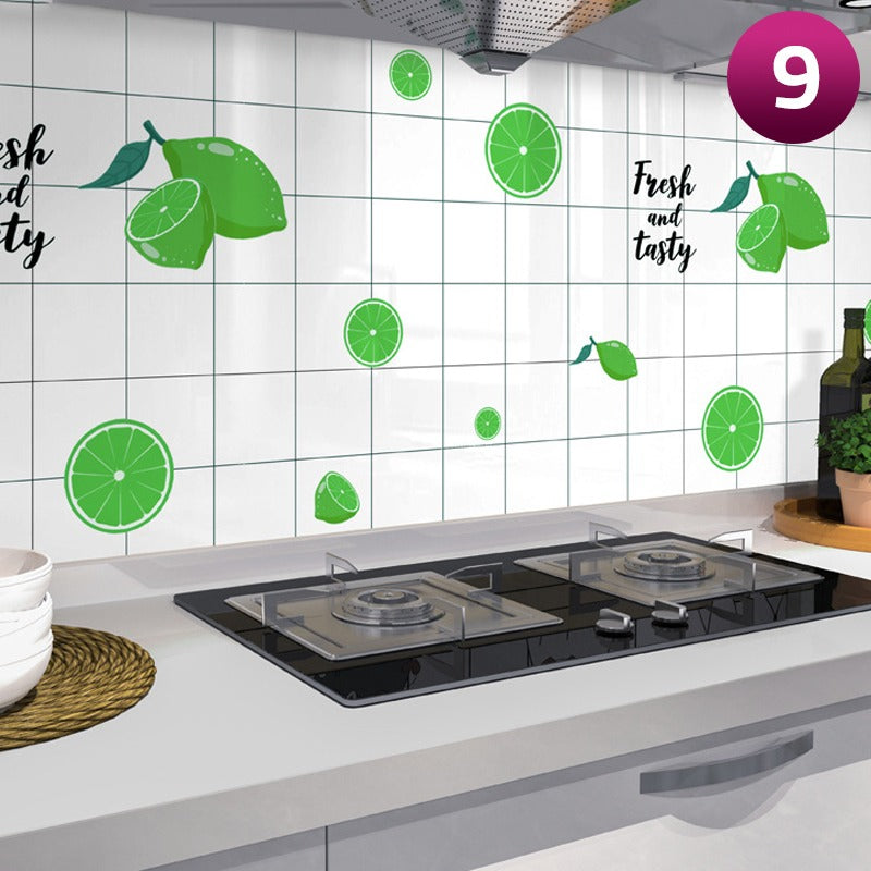 Self-adhesive Kitchen Wallpaper Sticker with fruit print.