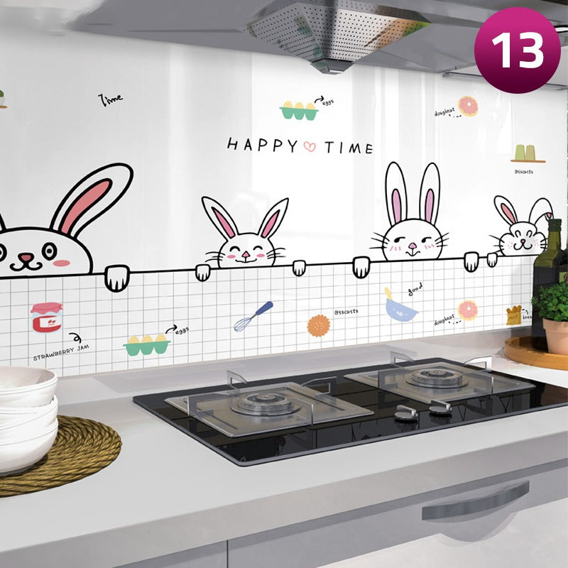 Kitchen Wallpaper with rabbit print.