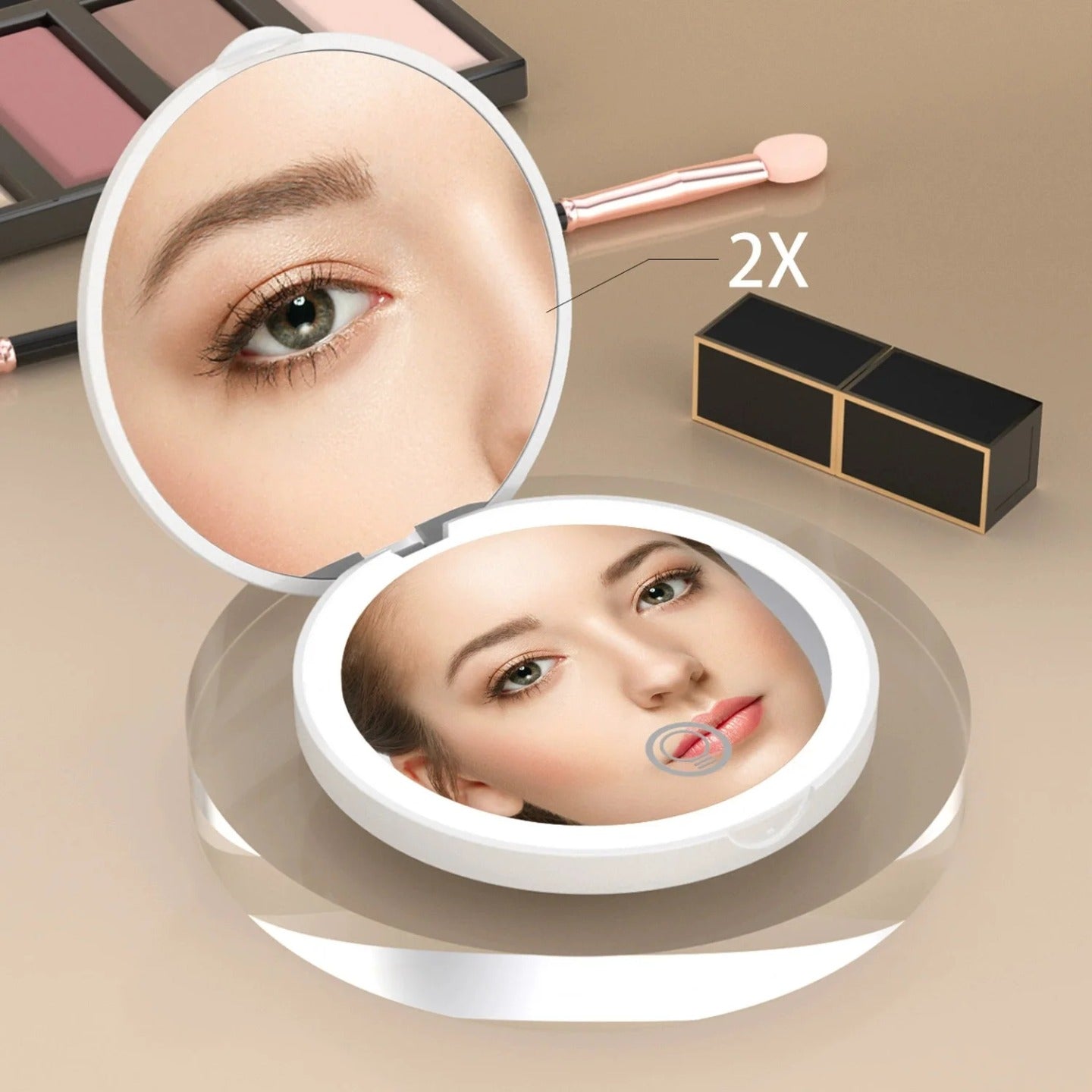 LED Compact Makeup Mirror.