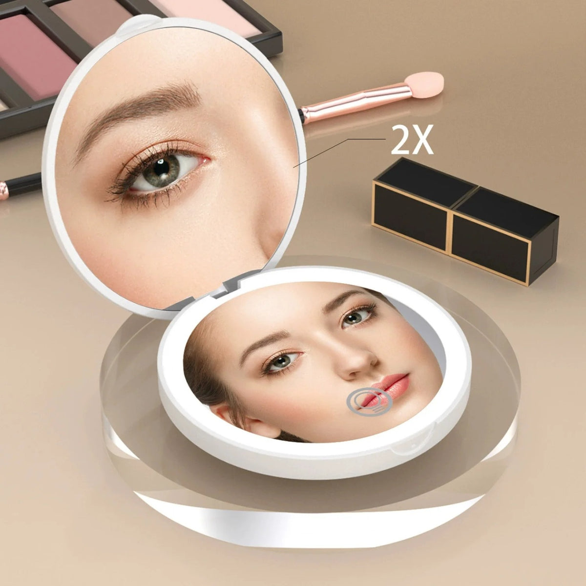 LED Compact Makeup Mirror.