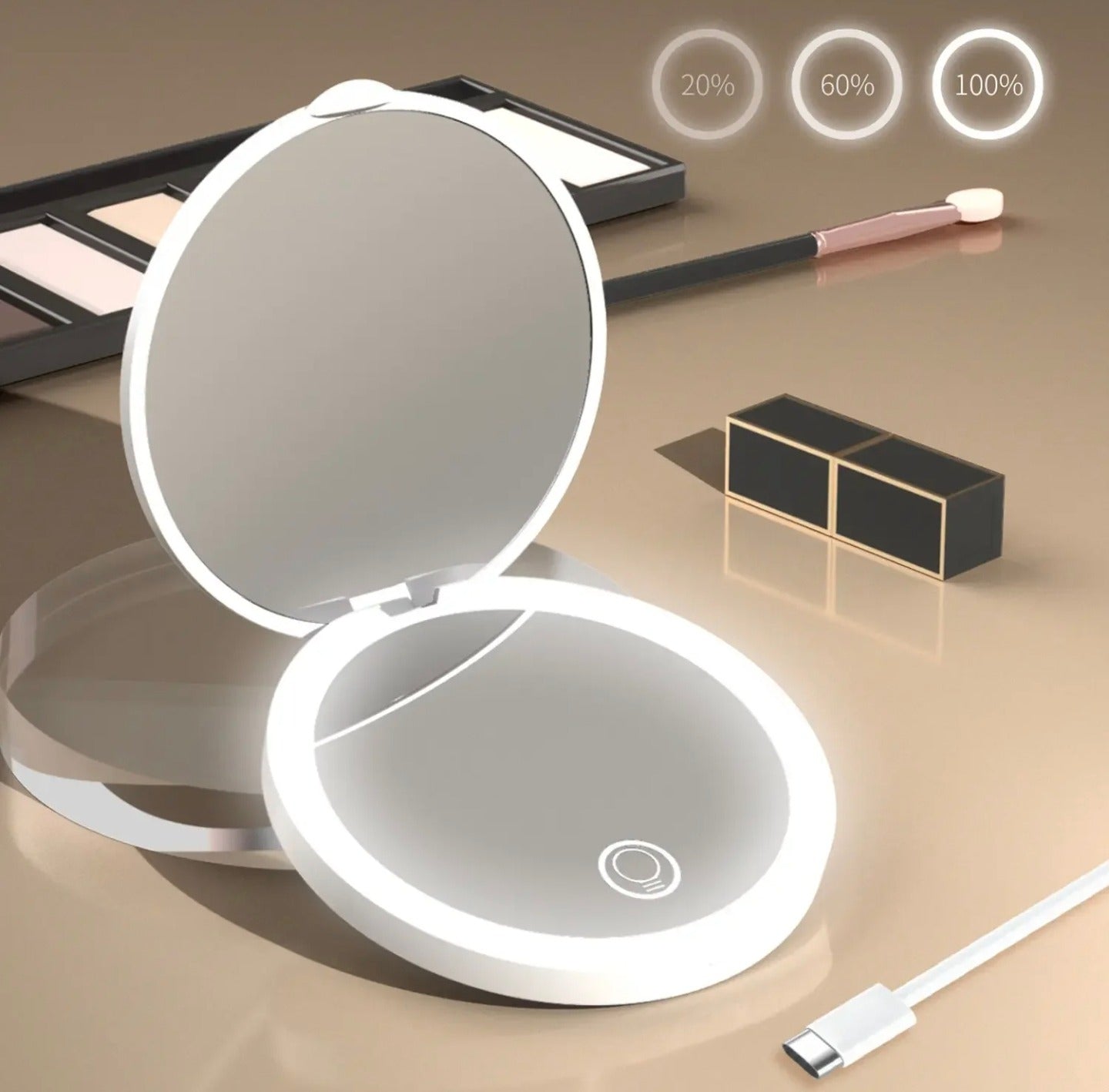LED Compact Makeup Mirror.