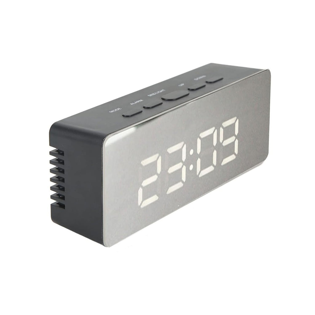 LED Digital Alarm Clock with Mirror Display, USB Powered Desk & Bedside Clock LED Digital Alarm Clock with Mirror Display, USB Powered Desk & Bedside Clock