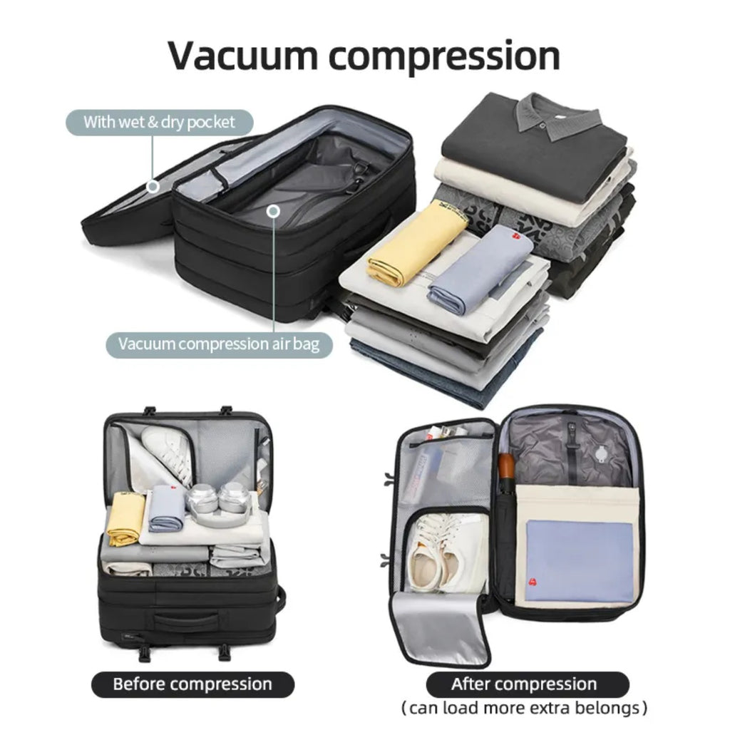 Large Capacity Expandable Travel Backpack, Vacuum Compression Hand Luggage Storage Bag Large Capacity Expandable Travel Backpack, Vacuum Compression Hand Luggage Storage Bag