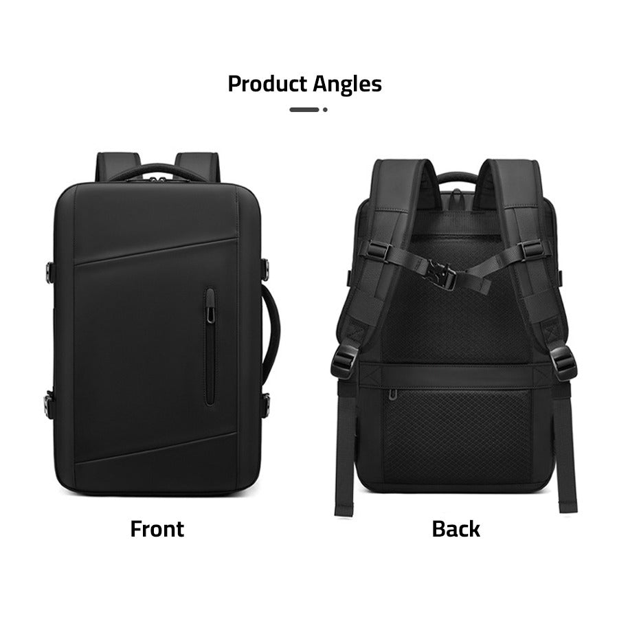 Product Angles Of Large Capacity Expandable Travel Backpack.