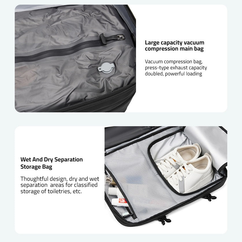 Parts Of Large Capacity Expandable Travel Backpack.