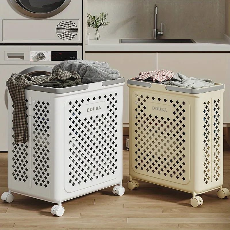 2 Large Capacity Laundry Basket with Clothes.