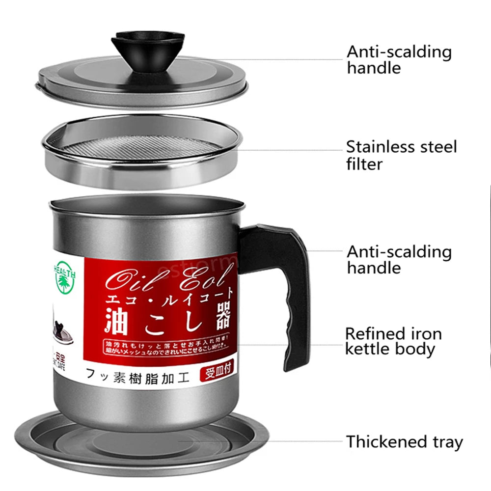 Large Capacity Oil Storage Container with labeled parts on a white background