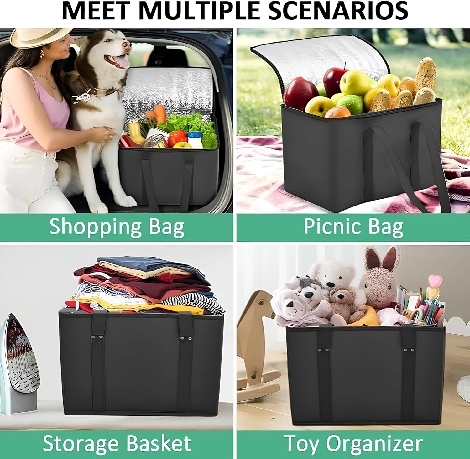 Multiple Usage Scenarios of Large Insulated Cooler Bag.