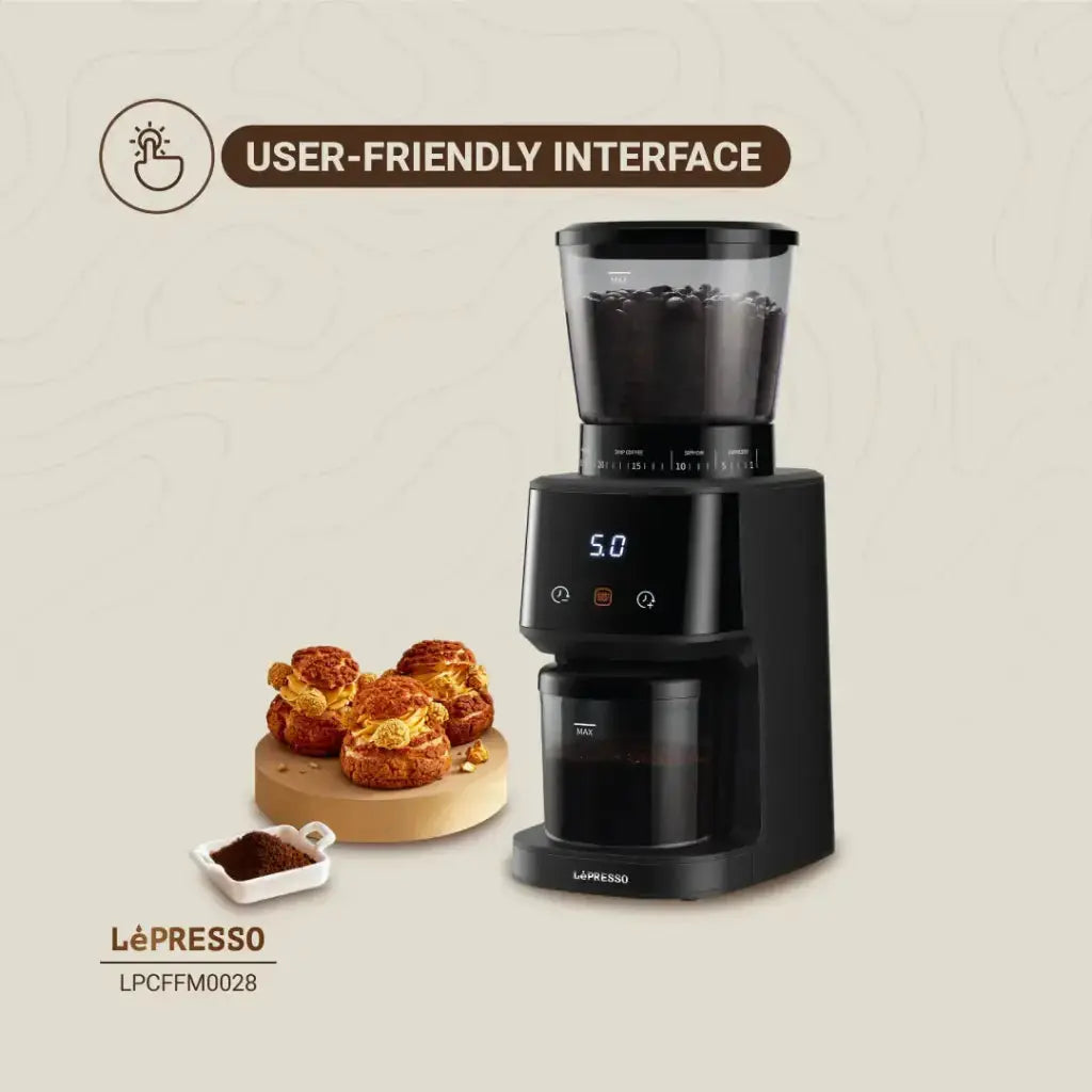 User Friendly Interface of Lepresso AeroGrind Conical Burr Coffee Grinder