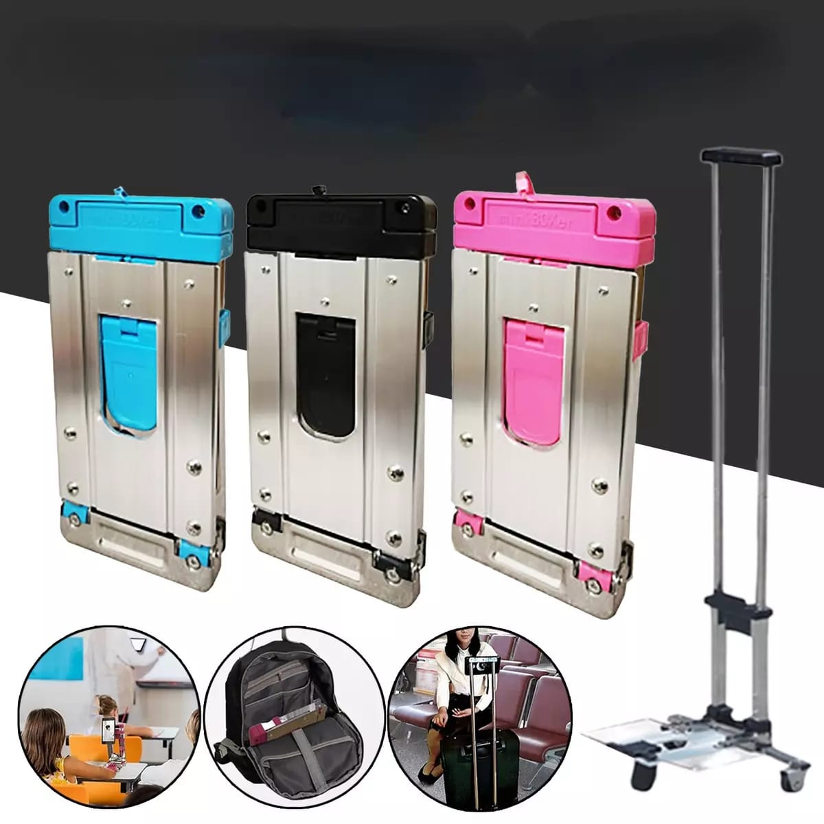 3 Colors of Stainless Steel Luggage Carrier.