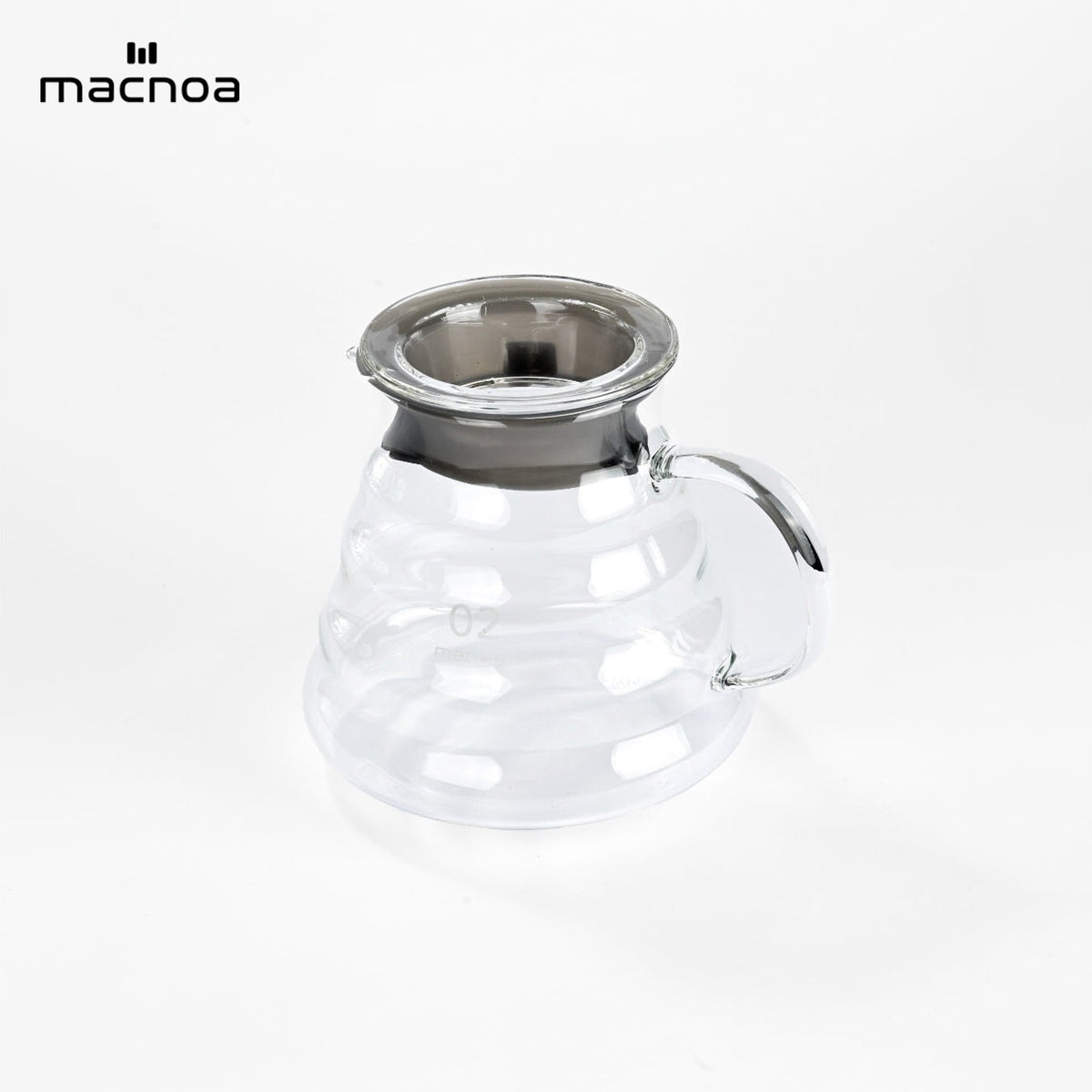 Macnoa MacDrip Server 02 coffee server with metal lid on a white background, featuring the Machna brand.