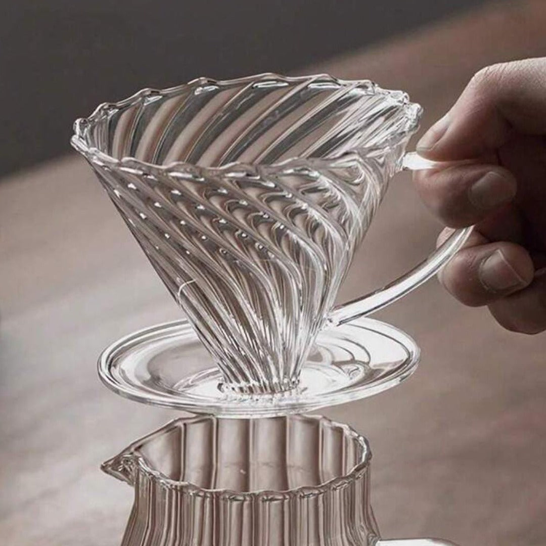 A Person is Holding Macnoa MacV Drip Coffee Dripper.