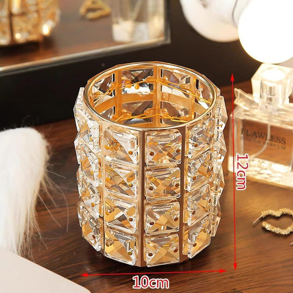 Makeup Brush Holder Organizer, Round Crystal Makeup Eyebrow, Pencil, Comb Storage Container Makeup Brush Holder Organizer, Round Crystal Makeup Eyebrow, Pencil, Comb Storage Container