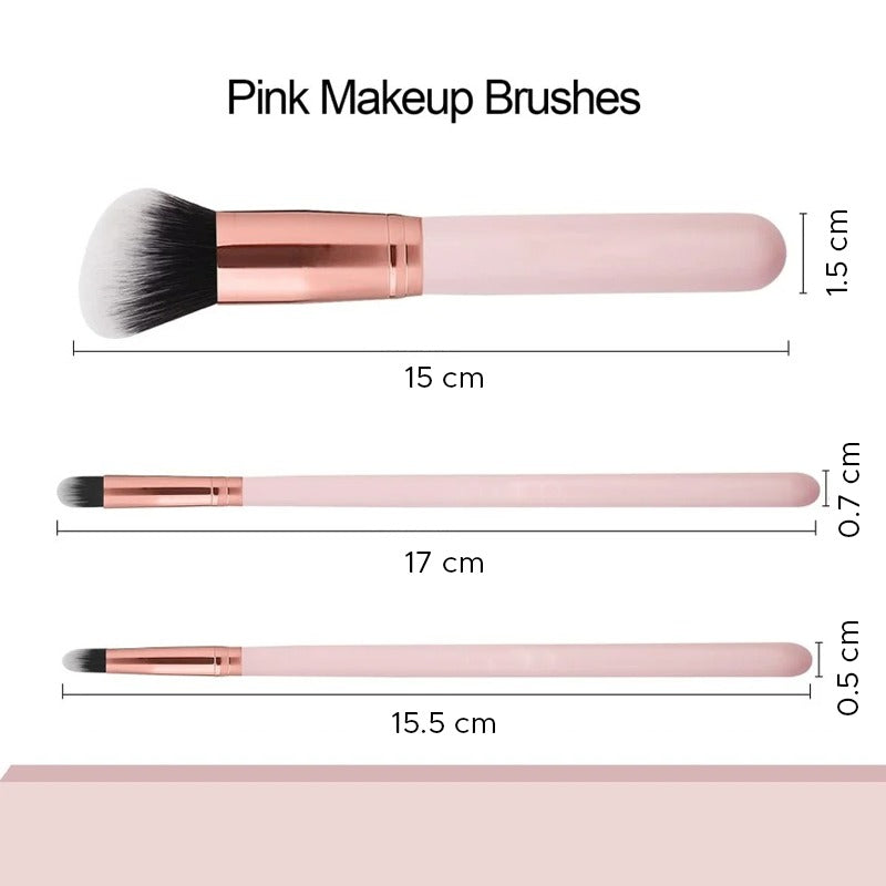 16Pcs Makeup Brushes Set Kit with Premium Synthetic Bristles and Eyebrow Razor, each with varying brush sizes
