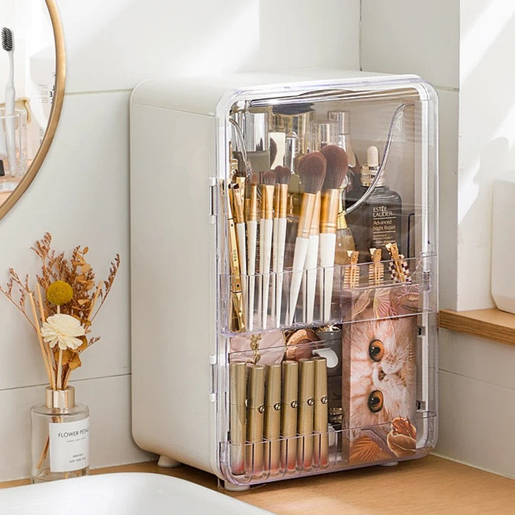 Makeup Storage Box is Organized With Cosmetics and Makeup Items.