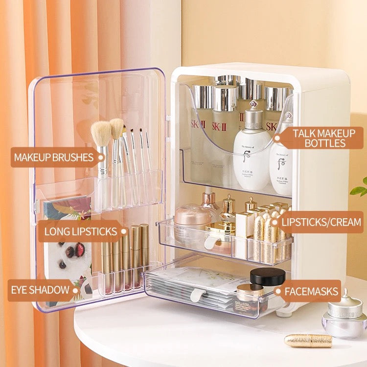 Multifunctional Makeup Storage Box, Cosmetic Cabinet Organizer Rack With Drawers For Desktop Multifunctional Makeup Storage Box, Cosmetic Cabinet Organizer Rack With Drawers For Desktop