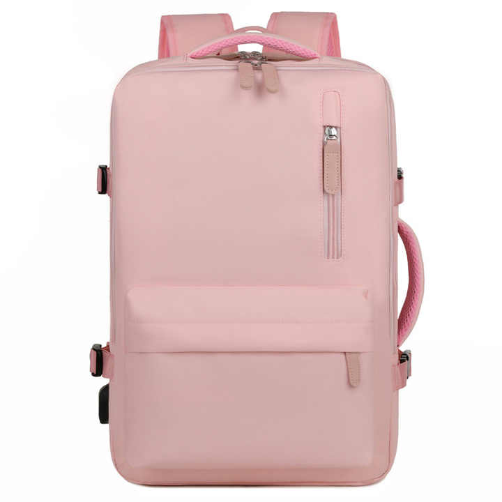 A Pink Men Woman Travel Backpack