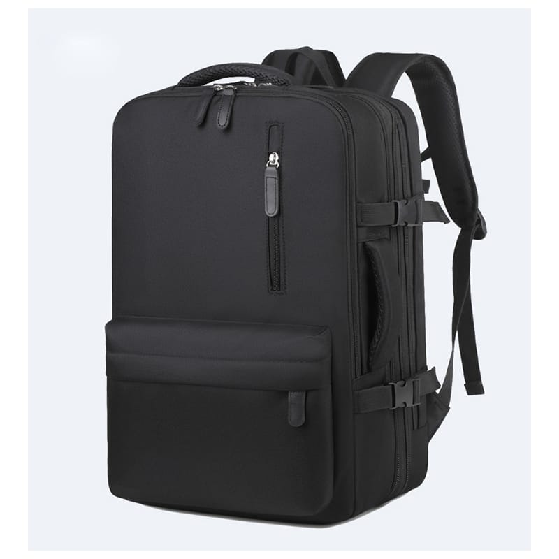 A Black Men Woman Travel Backpack.