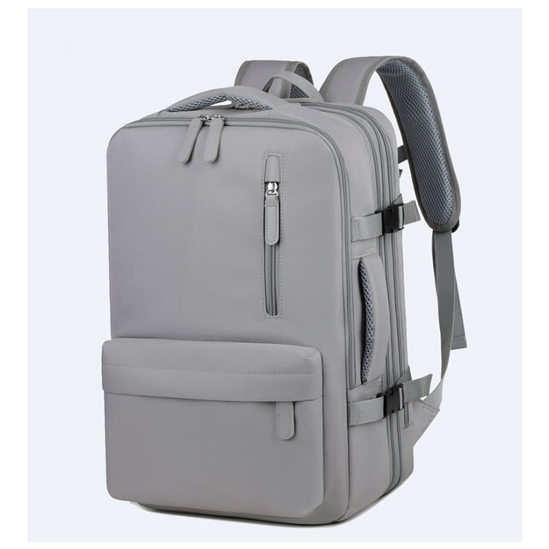 A Grey Men Woman Travel Backpack.