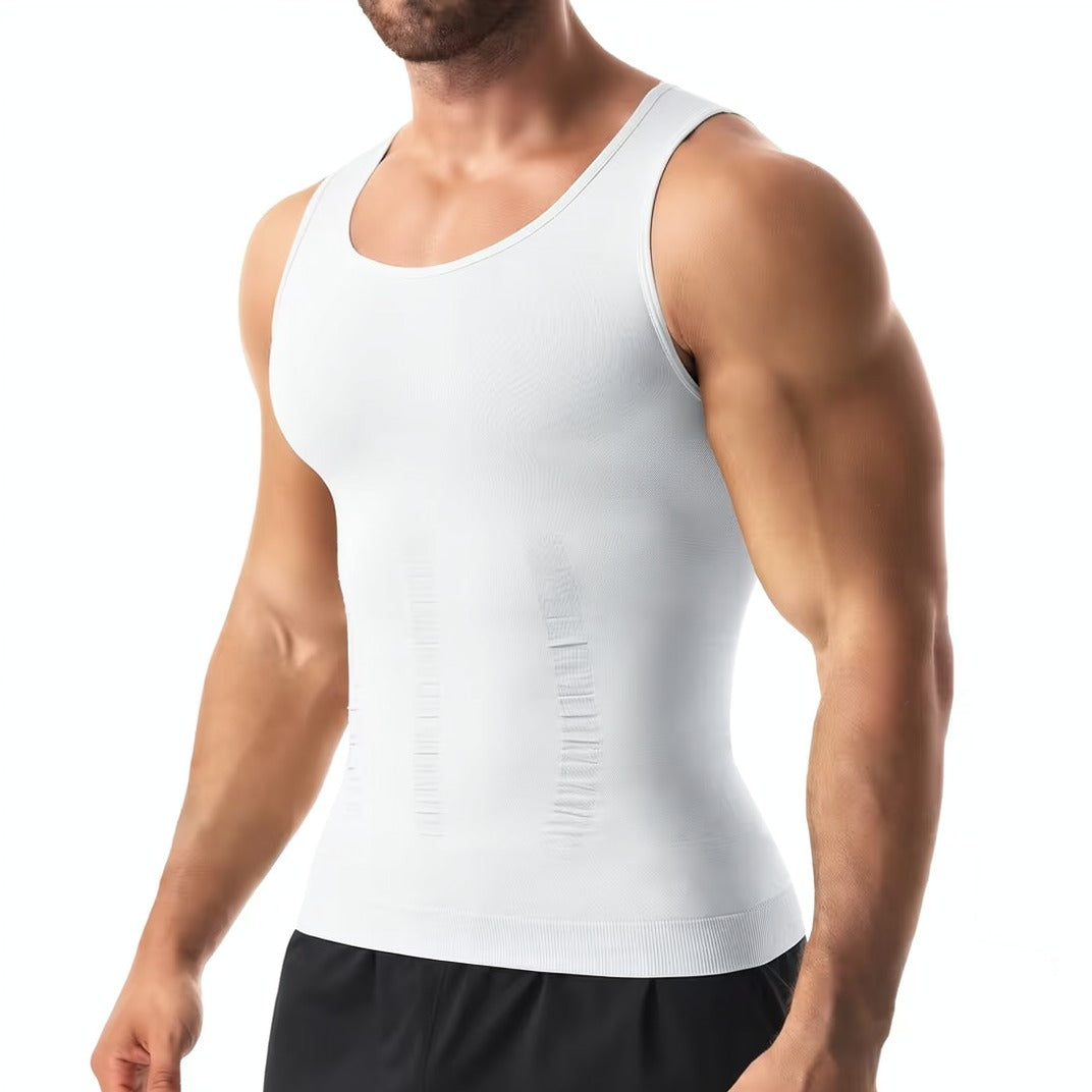 A Men is wearing Men’s Slimming Compression Shaper Vest