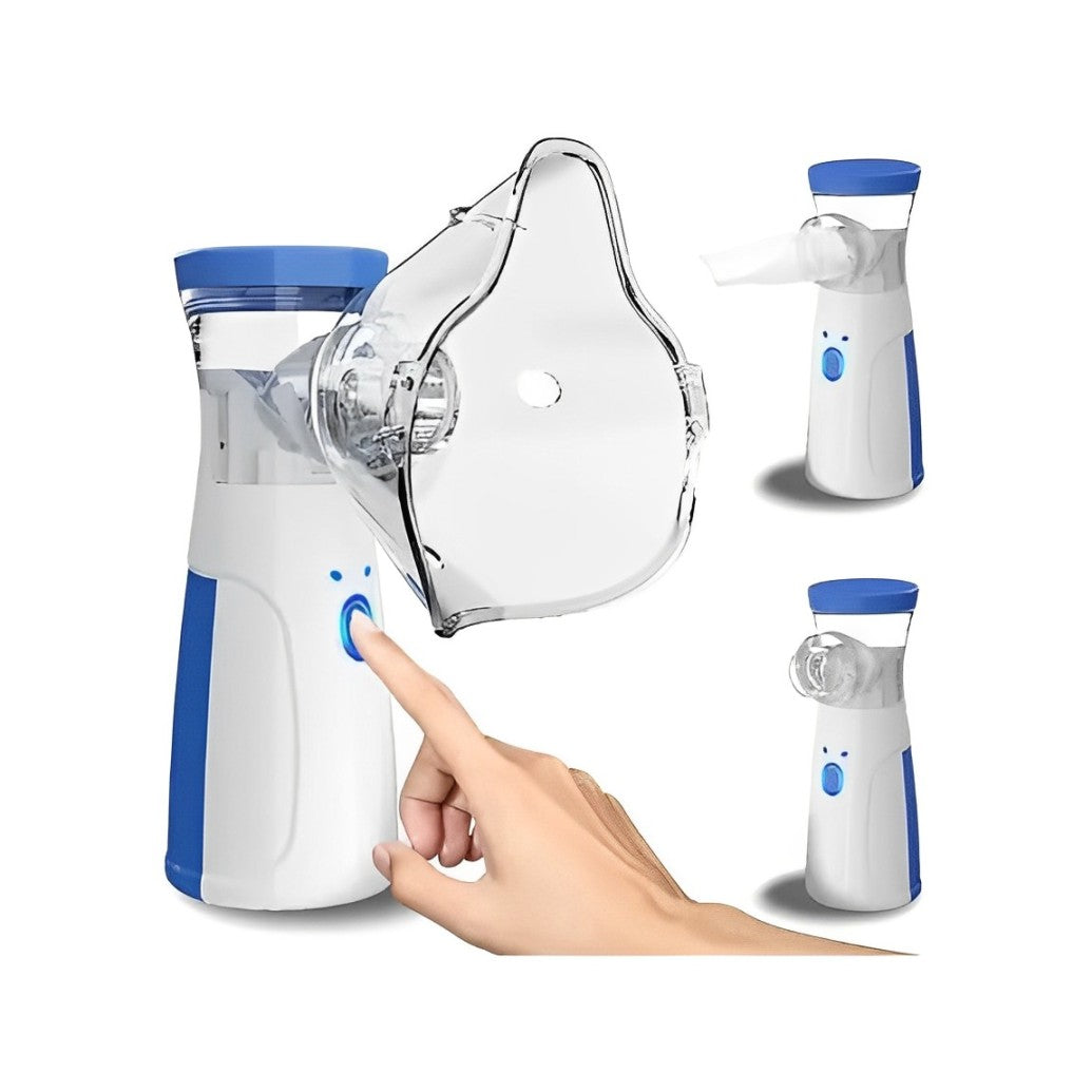 A Person is Operating Mesh Nebulizer.