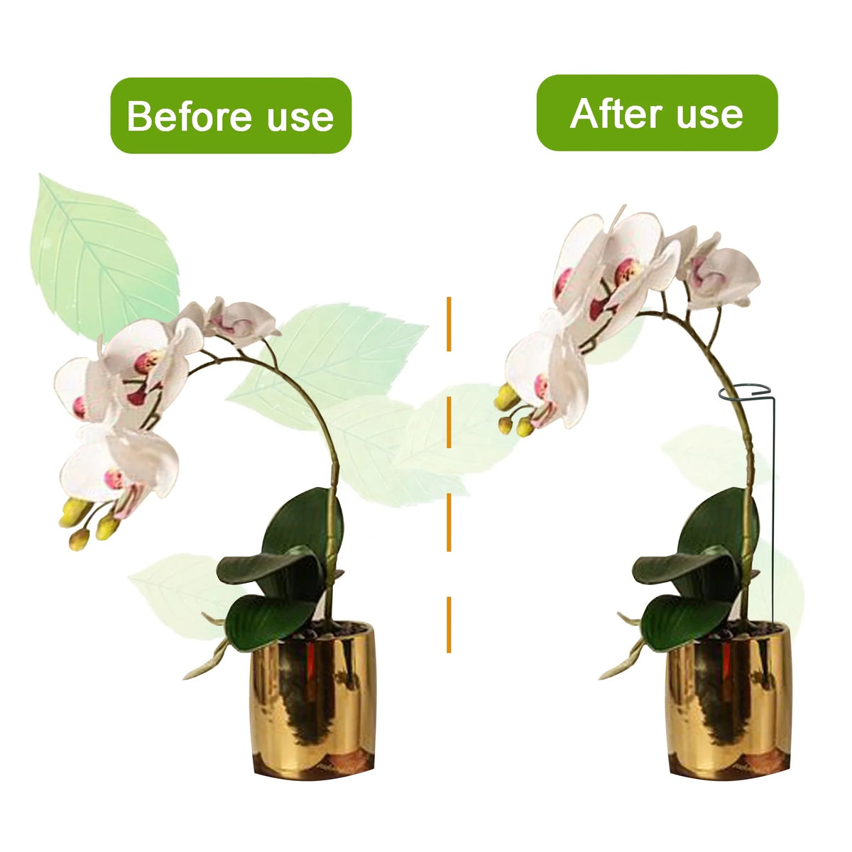 Comparing with and without using Metal Garden Plant Support Stakes