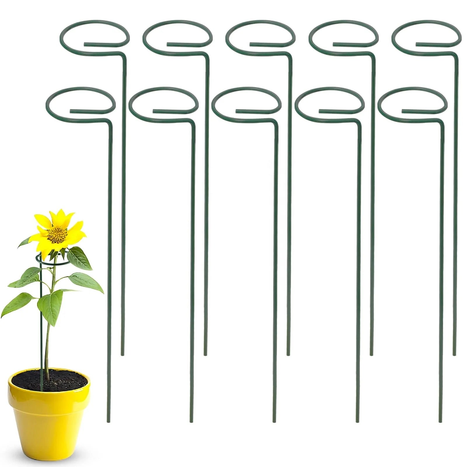 10 Metal Garden Plant Support Stakes