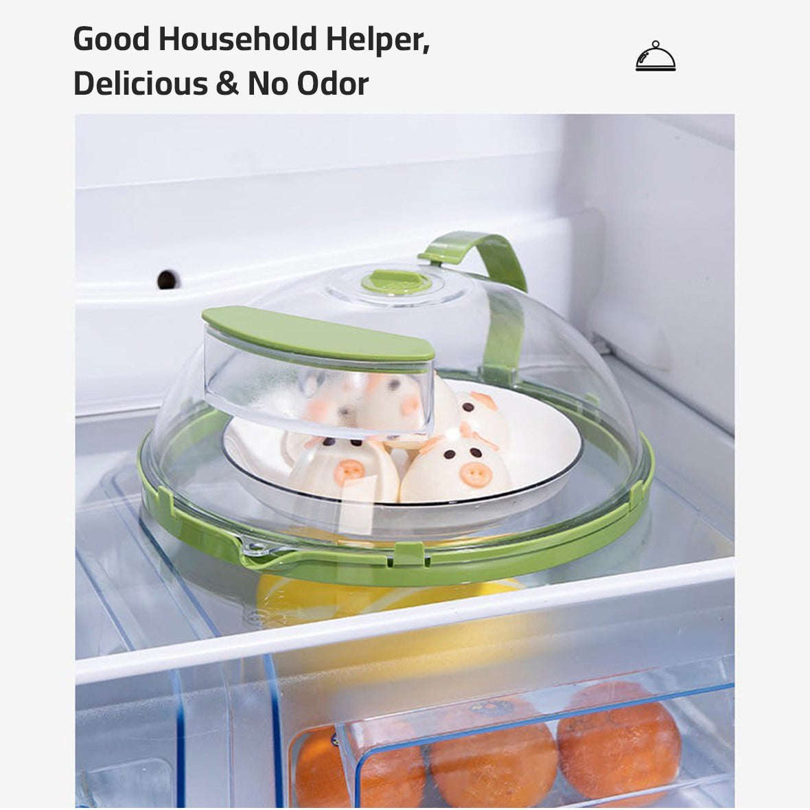 Microwave Oven Splatter Cover is Placed in Refrigerator.