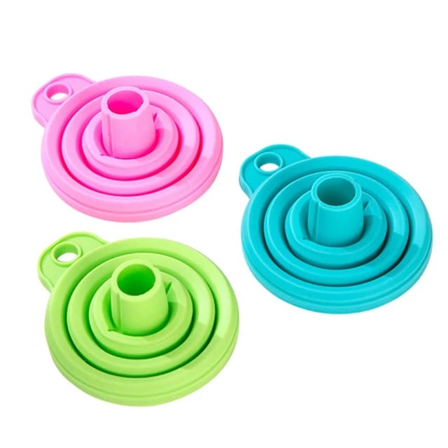 Silicone Telescopic Collapsible Mini Funnel for Liquid with different colors