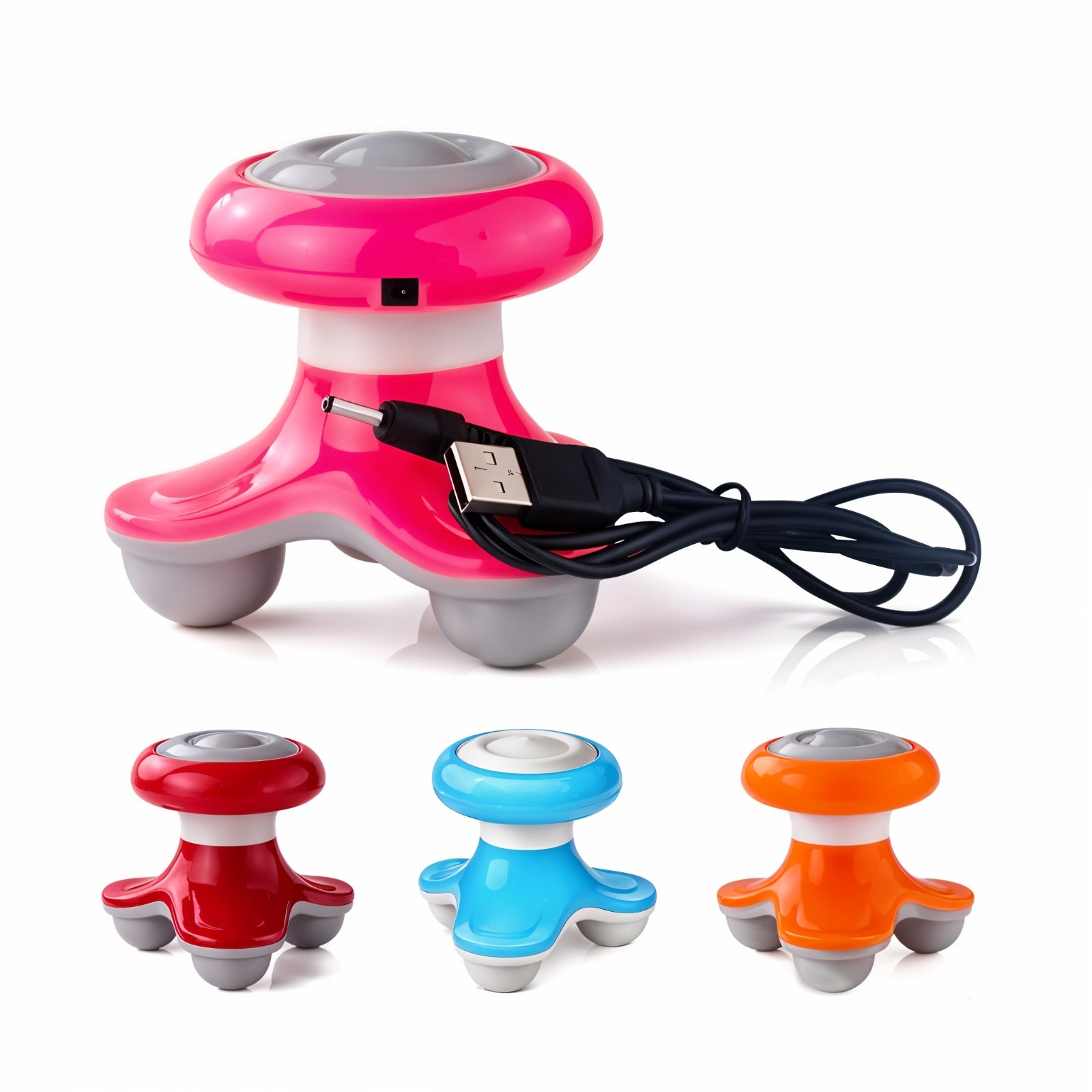 Mini Electric Massager of  Different Colors with its Cable.