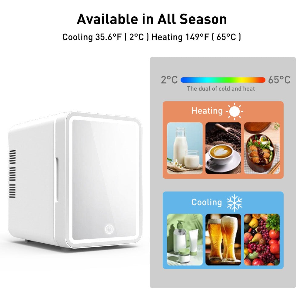 Mini Multifunction Cosmetic Refrigerator With Mirror.